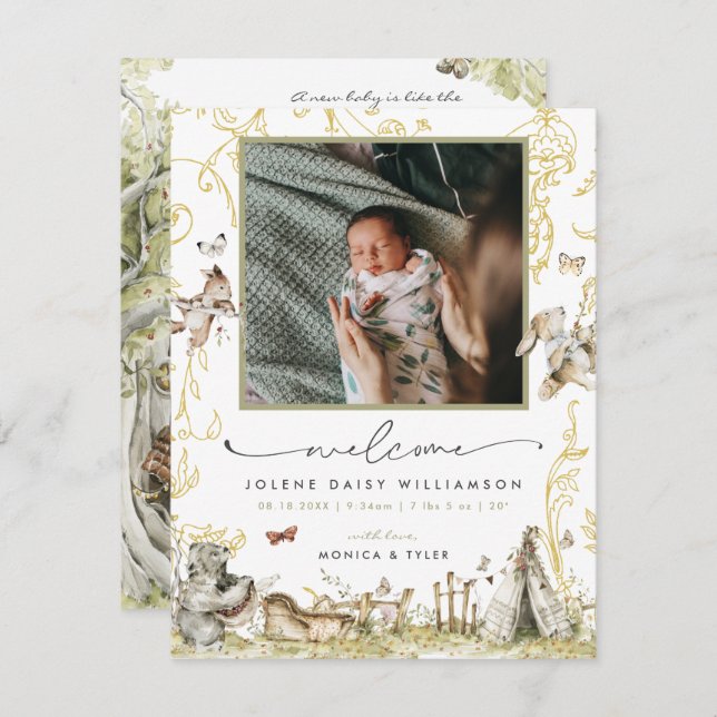 Welcome to the World | Woodland Forest Birth (Front/Back)