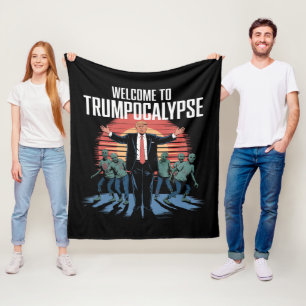 Welcome to Trump-ocalypse Funny Trump Halloween  Fleece Blanket