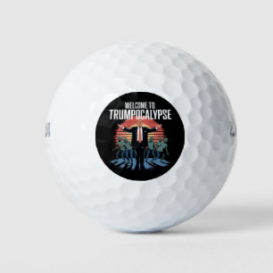 Welcome to Trump-ocalypse Funny Trump Halloween Golf Balls