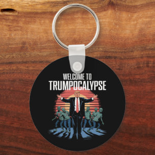 Welcome to Trump-ocalypse Funny Trump Halloween Key Ring