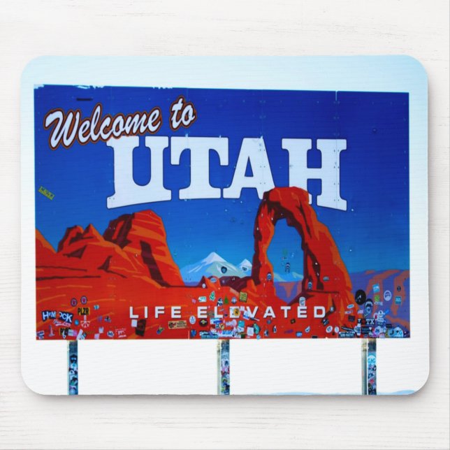 Welcome to Utah Sign Mouse Pad (Front)