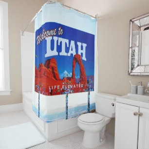 Welcome to Utah Sign Shower Curtain