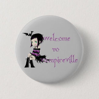 welcome to vampireville 6 cm round badge