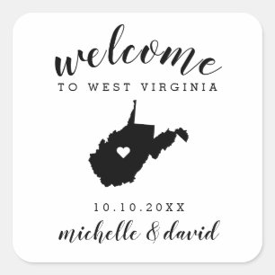 Welcome to  West Virginia   Wedding custom favour Square Sticker