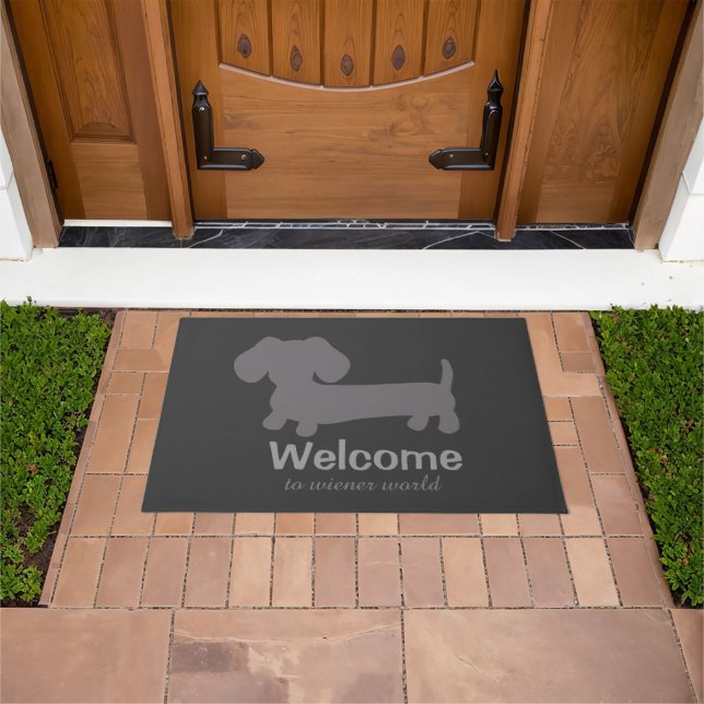 Welcome to Wiener Dog World Welcome Doormat (Outdoor)