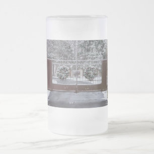 Welcome To Winter Frosted Glass Beer Mug
