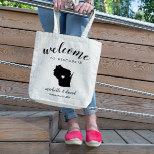 Welcome to Wisconsin   State Silhouette Wedding Tote Bag