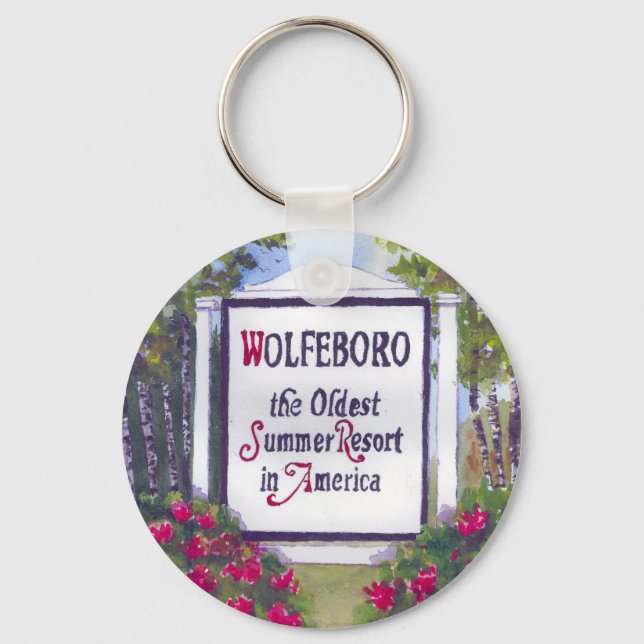 Welcome to Wolfeboro NH Sign Key Ring (Front)