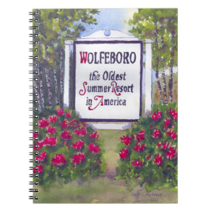 Welcome to Wolfeboro NH Sign Spiral Notebook