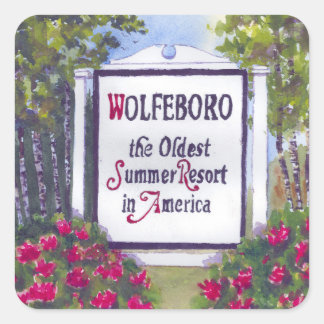Welcome to Wolfeboro NH Sign Square Sticker