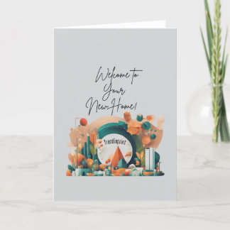 Welcome to your new home quote AI art Thank You Card