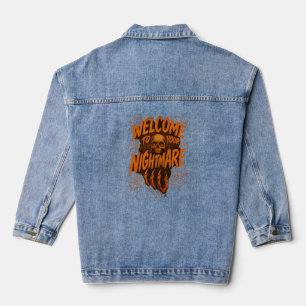 Welcome To Your Nightmare Halloween Skull & Claw Denim Jacket