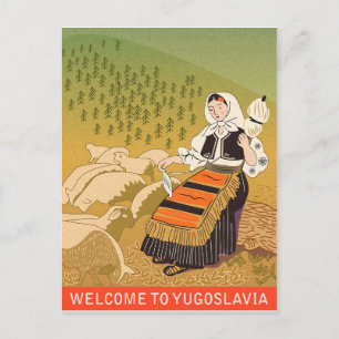 Welcome to Yugoslavia, vintage airline postcard