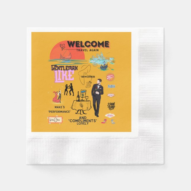 WELCOME TRAVEL AGAIN NAPKIN (Front)