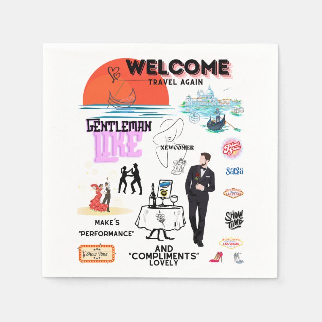 WELCOME TRAVEL AGAIN NAPKIN (Front)