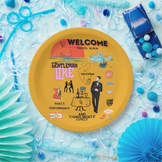 WELCOME TRAVEL AGAIN PAPER PLATE (Party)