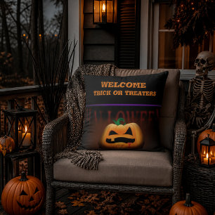 Welcome Trick or Treaters Halloween Cushion
