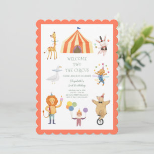 Welcome Two the Circus Baby Shower Invitation