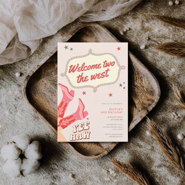 Welcome two the west cowgirl 2nd birthday  invitation (Creator Uploaded)