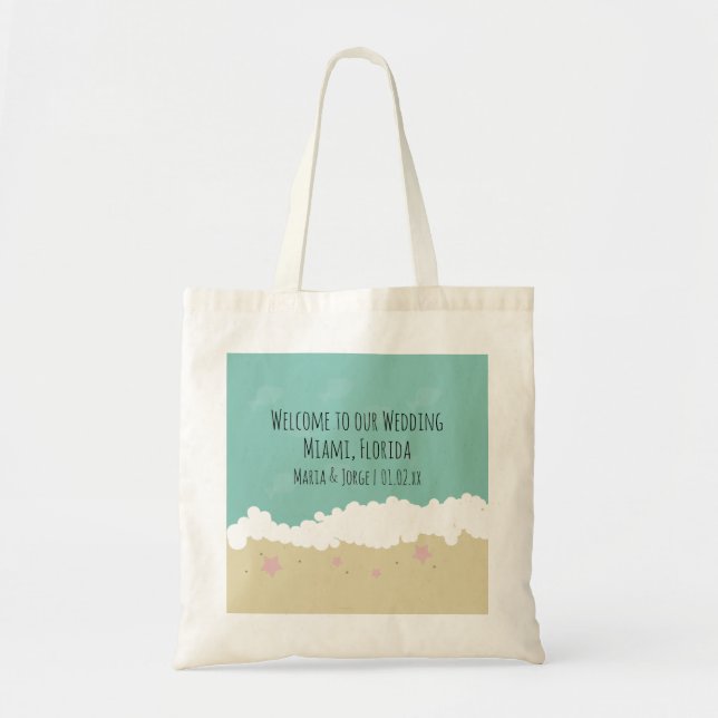Welcome Wedding Bag Beach Theme (Front)
