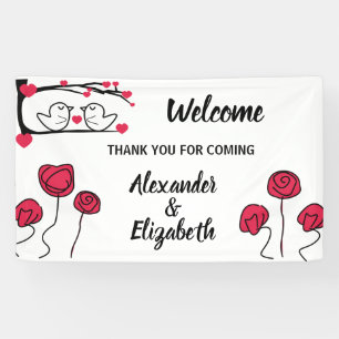 Welcome Wedding Banner Love bird