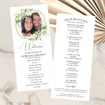 Welcome Wedding Ceremony Program Greenery 4x9 Programme<br><div class="desc">Welcome Wedding Ceremony Program Greenery 4x9 Card</div>
