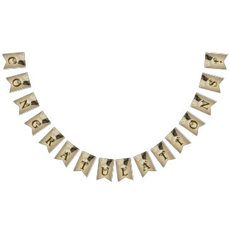 Welcome Wedding Party Golden Glitter Bride Groom Bunting