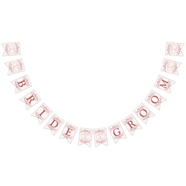 Welcome Wedding Party Peach Pink Decor Modern Bunting (All)