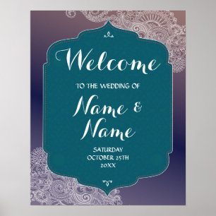 Welcome Wedding Poster Arabian Nights Henna Poster
