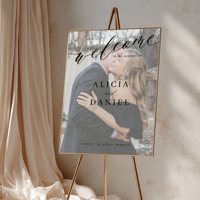 Welcome wedding printable poster with photo (Print available in different sizes)