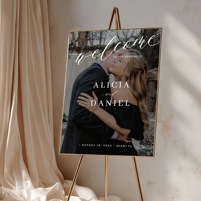Welcome wedding printable poster with photo (Print available in different sizes)
