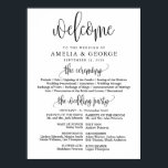 Welcome wedding program sign<br><div class="desc">This is a beautiful portrait poster welcome wedding program sign featuring script text.</div>