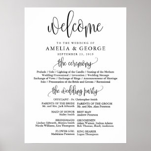 Welcome wedding program sign