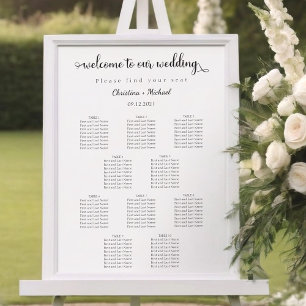 Welcome wedding sign   10 tables   Seating Chart