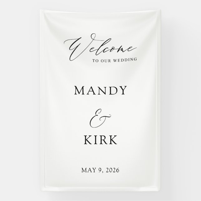 Welcome Wedding Sign 24x36 | Personalized Modern  (Vertical)