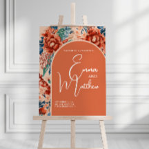 Welcome Wedding Sign | Boho Terracotta Floral 