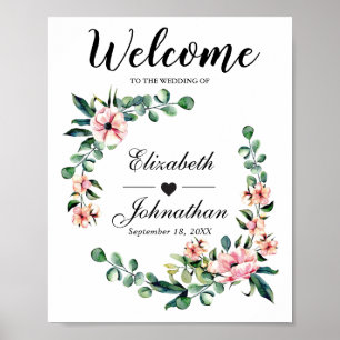 Welcome Wedding Sign Greenery Wreath