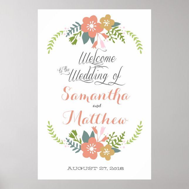 Welcome Wedding Sign Poster 32x48 (Front)