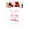 Welcome Wedding Sign Rustic Burgundy Red Floral