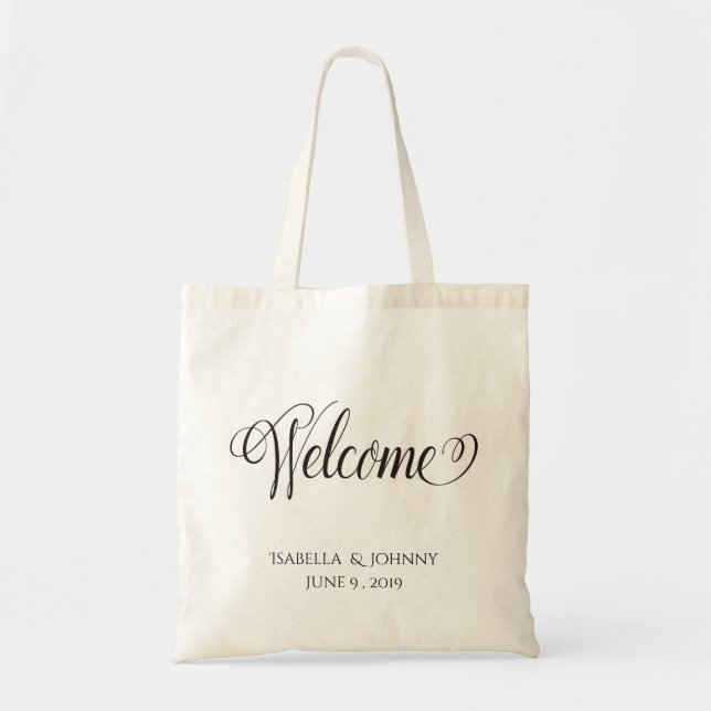Welcome|wedding welcome gift,wedding favour tote bag (Front)