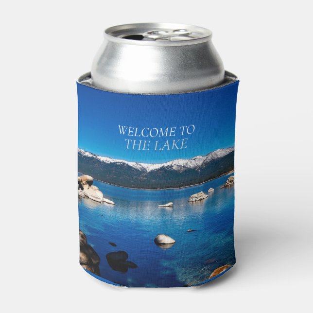 Welcome What Happens at Lake, Stays at the Lake Can Cooler (Can Front)