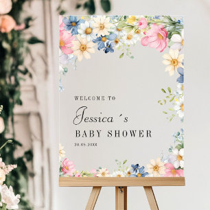 Welcome! Wildflower, Baby Shower Acrylic Sign