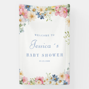Welcome! Wildflower, Baby Shower Banner