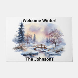 Welcome Winter Scenic Winter Doormat