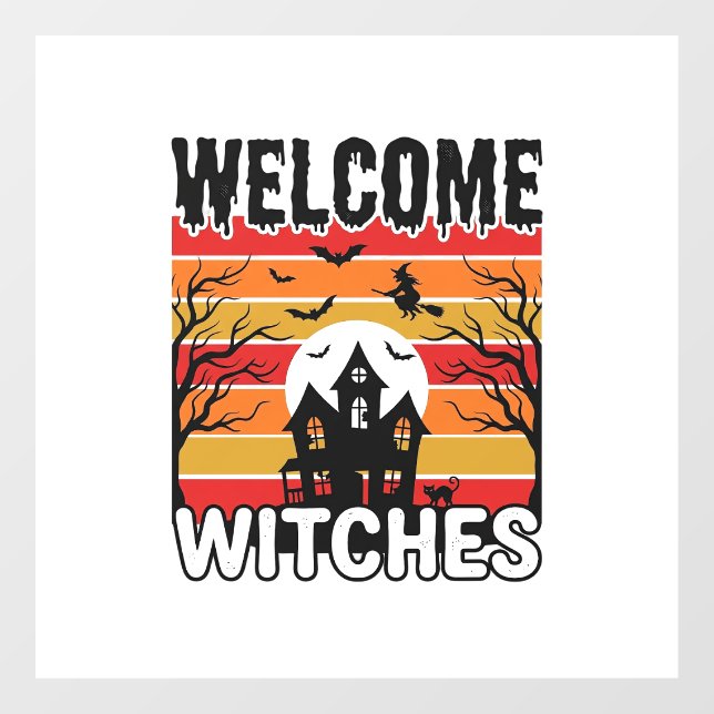 Welcome Witches Vintage Halloween Engraving Design (Sheet)
