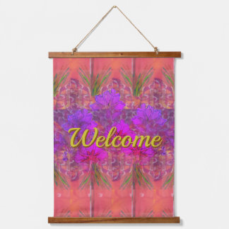 "Welcome" - Wood Topped Wall Tapestry
