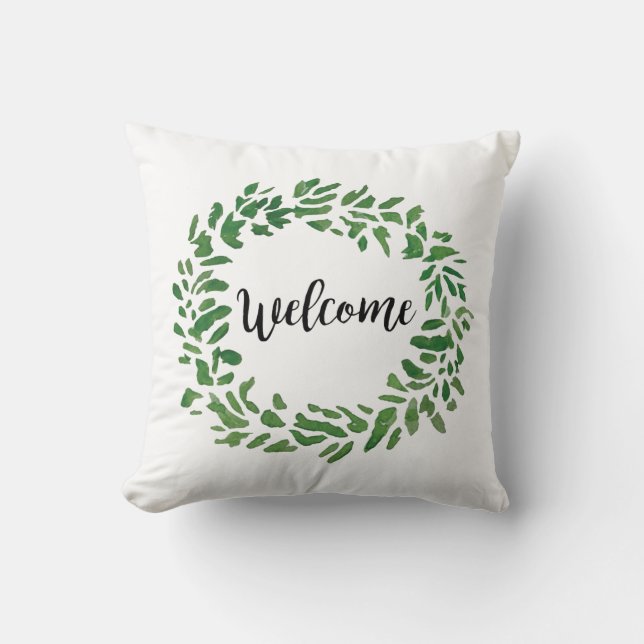 Welcome Wreath Pillow (Front)