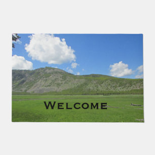 Welcome Yellowstone National Park Photo Landscape Doormat