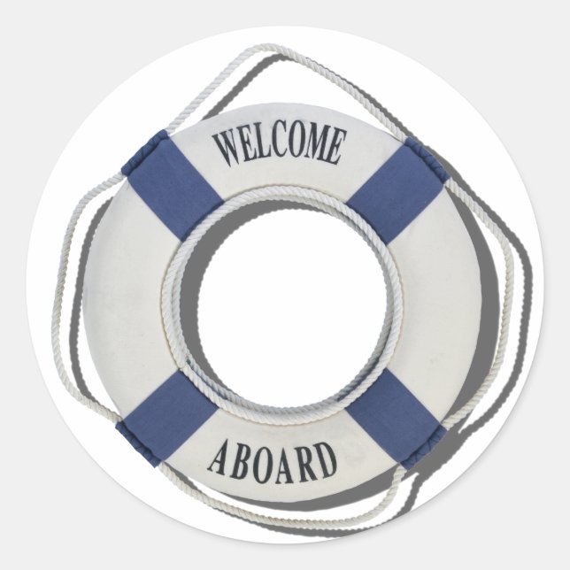 WelcomeAboardLifePreserver071812.png Classic Round Sticker (Front)