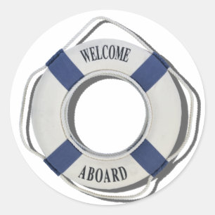 WelcomeAboardLifePreserver071812.png Classic Round Sticker